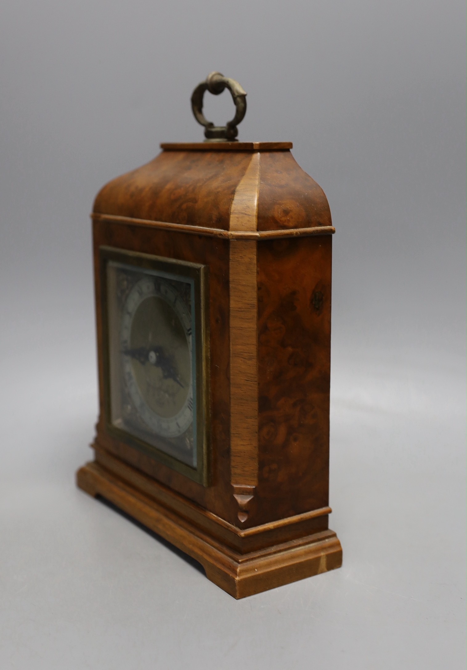 An Elliot walnut mantle timepiece 23cm